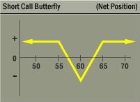 Short Call Butterfly Strategy Net Position Graph