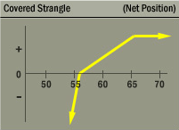 Covered Strangle (Covered Combination) Net Position Strategy Graph