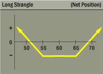 Long Strangle (Long Combination) Strategy Net Position Graph